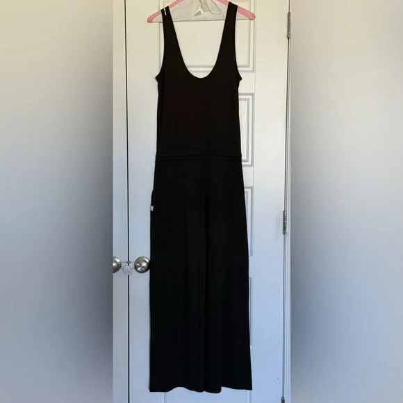 vuori falls wide leg jumpsuit in black heather - Picture 10 of 10